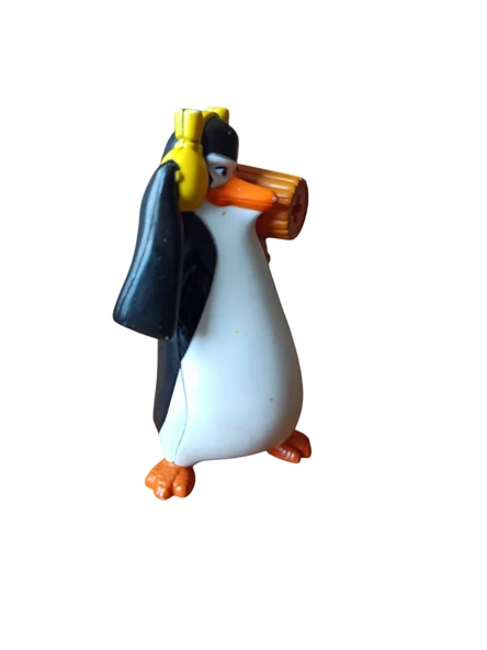 Vintage Madagaskar Müzik Dinleyen Penguen Figür & 11 cm - 2