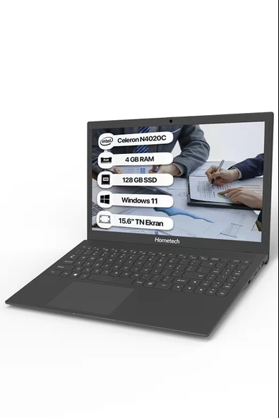 Hometech Alfa 720C Intel Celeron 15.6 İnç 128 Gb Dizüstü Bilgisayar Siyah - 5