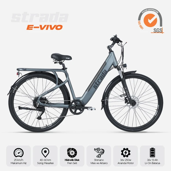 Stradacycles E-Vivo Hidrolik Disk Gizli Batarya 28 Jant Elektrikli Şehir Bisikleti