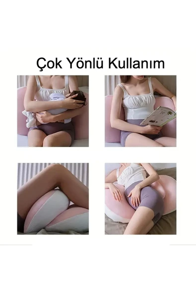 Hamile Uyku Destek Yastığı, Çok Fonksiyonlu Hamile Yastığı - Pembe - 3
