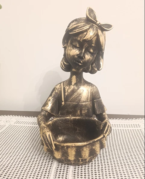 kırılmaz polyester,SARI RENK sepetli kız  biblosu - Resim 7