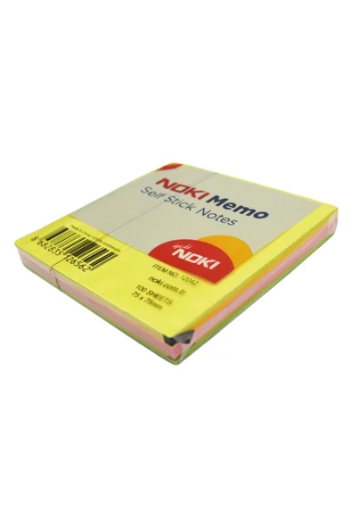 Noki Memo Stick Notes 75x75 mm Küp Neon Yapışkanlı Not Kağıdı 100 Yaprak 12042