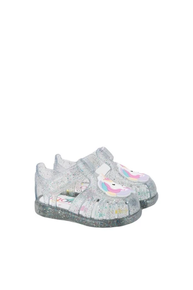 İgor Tobby Unicornio Trans Glitter/Şefaf Simli Çocuk Sandalet
