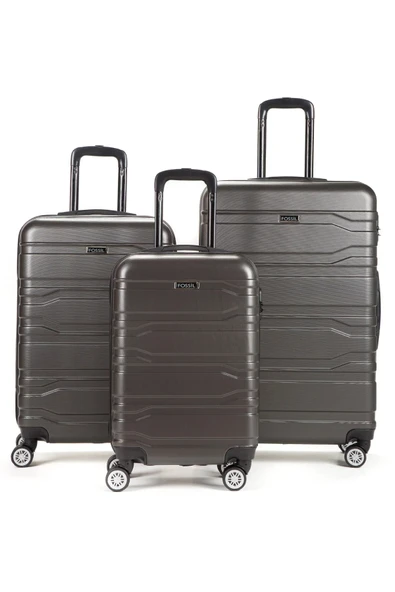 Fossil Unisex Büyük - Orta - Kabin Boy 3'lü Valiz Seti Antrasit 123X - 2
