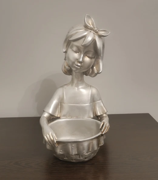 kırılmaz polyester,beyaz sepetli kız  biblosu - Resim 8