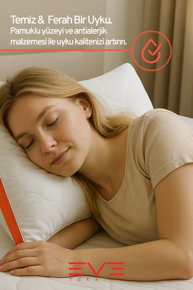 6 Adet Klimax Turuncu Serisi Kılıflı Fermuarlı Klimali Antialerjik Silikon Nano Elyaf Yastık 50x70cm - 8