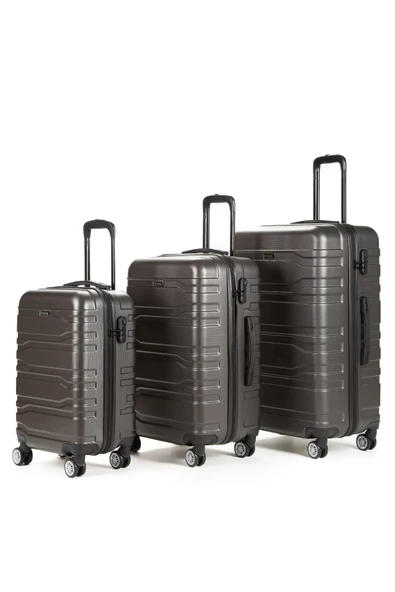 Fossil Unisex Büyük - Orta - Kabin Boy 3'lü Valiz Seti Antrasit 123X