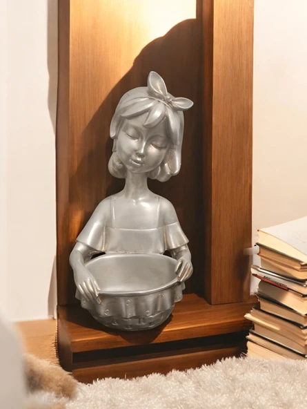 kırılmaz polyester,beyaz sepetli kız  biblosu - Resim 2