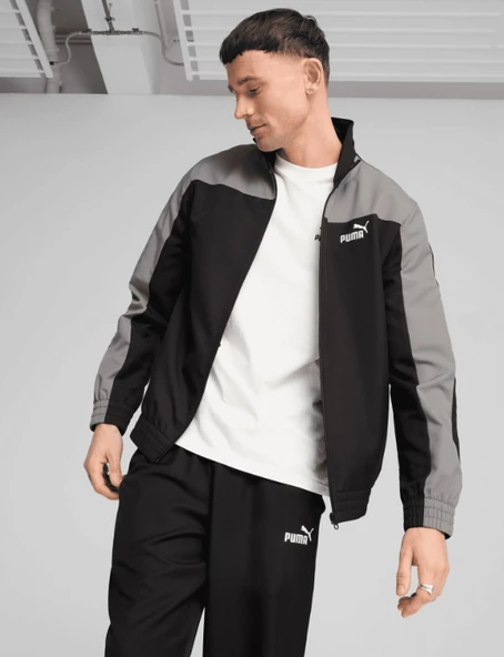 Puma Erkek Dokuma Renk Bloklu Eşofman Takımı Siyah 684856-01 - 2