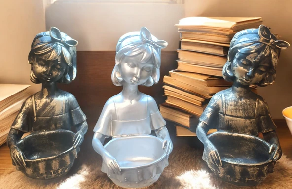 kırılmaz polyester,SARI RENK sepetli kız  biblosu - Resim 3