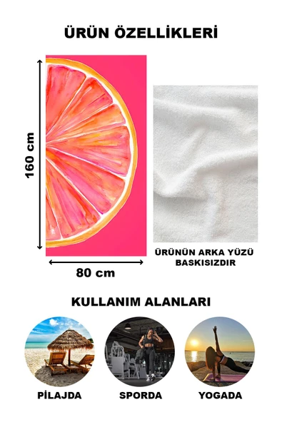 Modern Desenli Plaj Deniz Havlusu Peştemal 80x160 CM Aqua54 RENKLİ 80 X 160 - 2