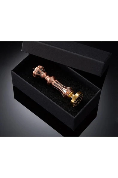 Mum Mühür Damga Kolu Premium Metal Kraliyet Tacı Antik Bakır - 4