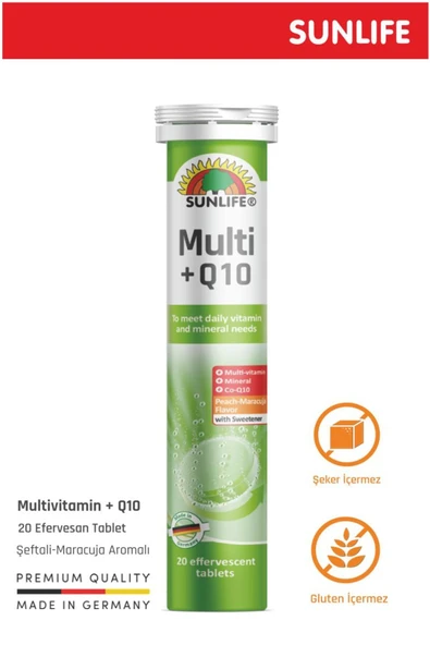 SUNLİFE SUNLİFE Multivitaminmineral+q10 20 Efv.tablet