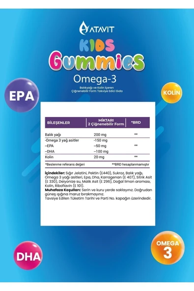ATAVİT ATAVİT Omega 3 Fish Oil Balık Yağı Gummıes Kids - 2