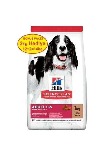 Hill's Hills Medium Adult Kuzu Etli Yetişkin Köpek Maması 12+2kg Bonus(skt:05.2024)