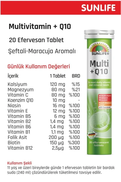 SUNLİFE SUNLİFE Multivitaminmineral+q10 20 Efv.tablet - 2