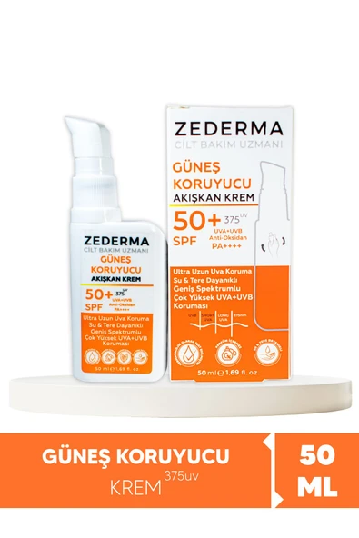 ZEDERMA ZEDERMA Güneş Koruyucu Spf 50+ 50ml Krem & Ultra Uzun UVA Koruma & Su Ve Tere Dayanıklı