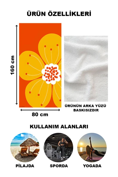 Modern Desenli Plaj Deniz Havlusu Peştemal 80x160 CM Aqua46 RENKLİ 80 X 160 - 2