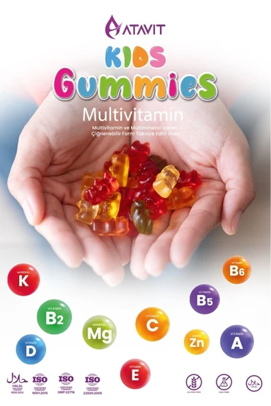 ATAVİT ATAVİT Multivitamin A,C,E,D3,B3.B5.B6.B12.Biotin,İyot Gummıes Kids - 4