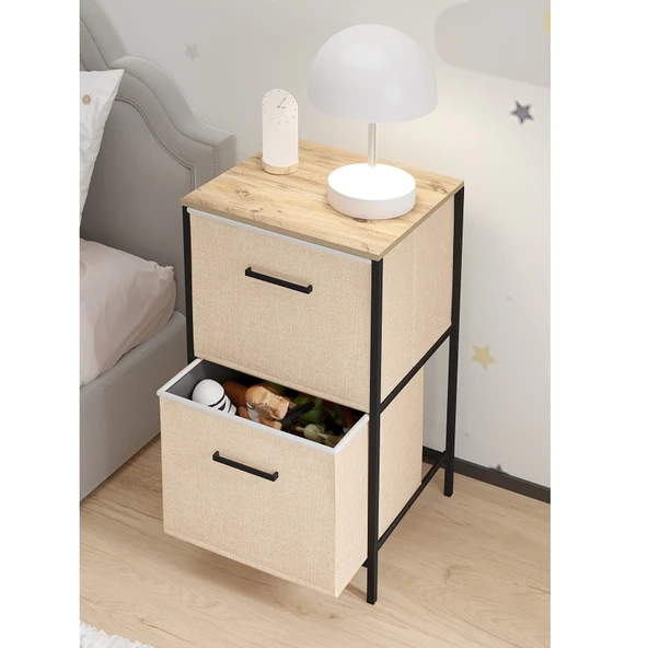 Çocuk 2 Çekmeceli Orta Boy Komodin Sehpa Çam 1610 - 3