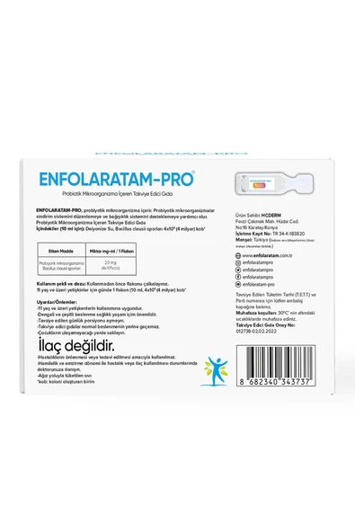 ENFOLARATAM PRO ENFOLARATAM PRO Probiotic Probiyotik Bacillus clausii sporları 4 Milyar Yetişkin - 2