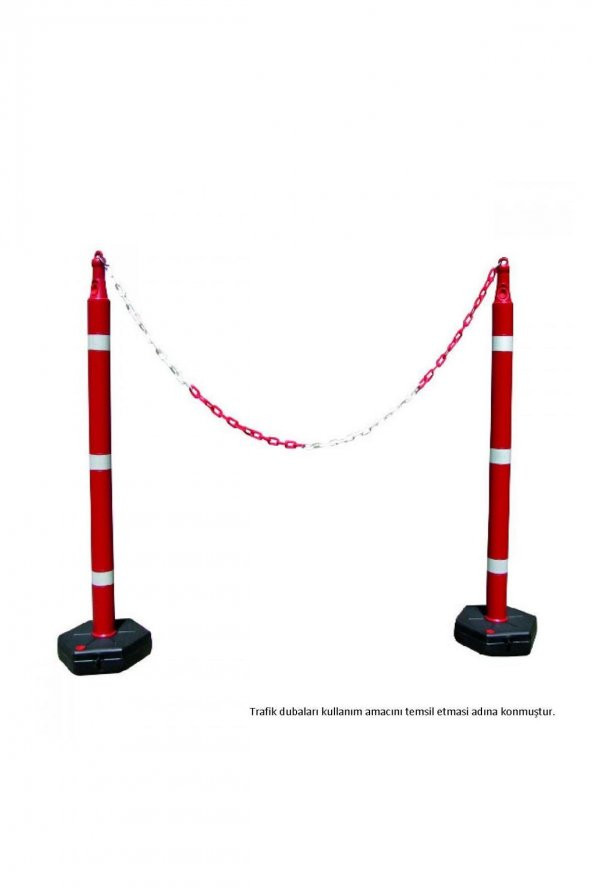 Mfk 8 Mm Plastik Zincir 1 Metre Kırmızı Beyaz Renk - Resim 4