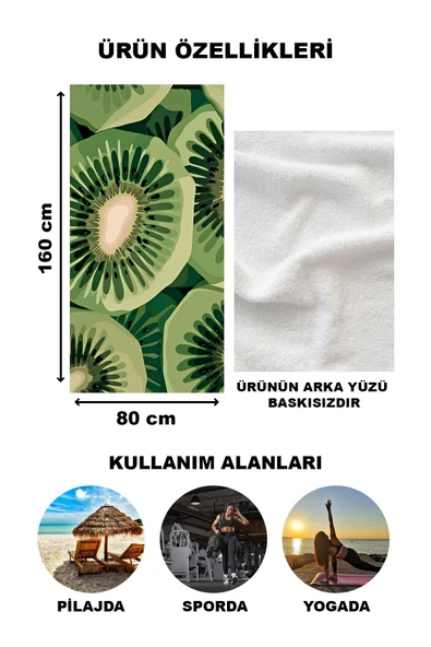 Modern Desenli Plaj Deniz Havlusu Peştemal 80x160 CM Aqua47 RENKLİ 80 X 160 - 2