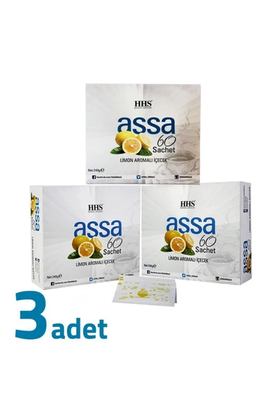 HHS HHS Assa 60 Sachet Limon Aromalı Bitki Form Çayı 240gr X 3 Adet