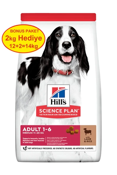 Hill's Hills Medium Adult Kuzu Etli Yetişkin Köpek Maması 12+2kg Bonus(skt:05.2024) - Resim 2