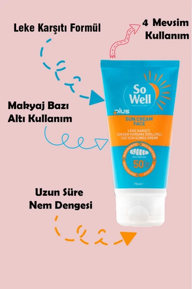 SOWELL SOWELL SO WELL LEKE KARŞITI YÜKSEK KORUMA YÜZ GÜNEŞ KREMİ+HYALURONIC ACID SERUM HEDİYELİ - 3