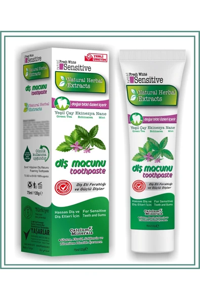 FRESH WHİTE FRESH WHİTE yeşil çay ekinezya nane içerikli diş macunu 75 ml