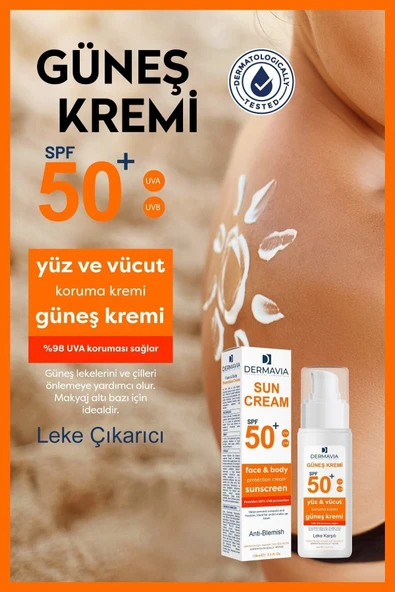 DERMAVİA DERMAVİA Spf 50 Yüz Ve Vücut Koruma Leke Karşıtı Güneş Kremi 100 ml - Suya Dayanıklı Karma Ciltler - 4