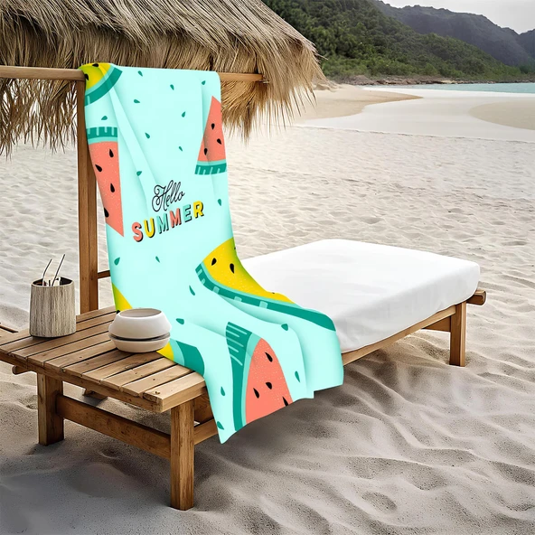 Modern Desenli Plaj Deniz Havlusu Peştemal 80x160 CM Aqua35 RENKLİ 80 X 160