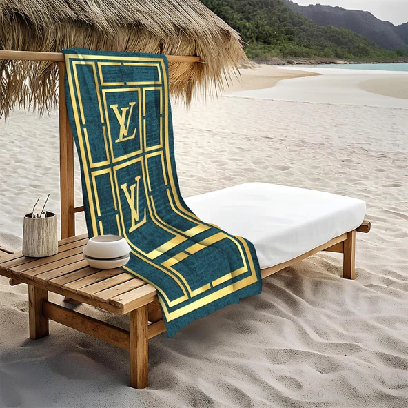 Dekoratif Modern Desenli Plaj Deniz Havlusu Peştamal 80x160 CM LUX44 RENKLİ 80 X 160