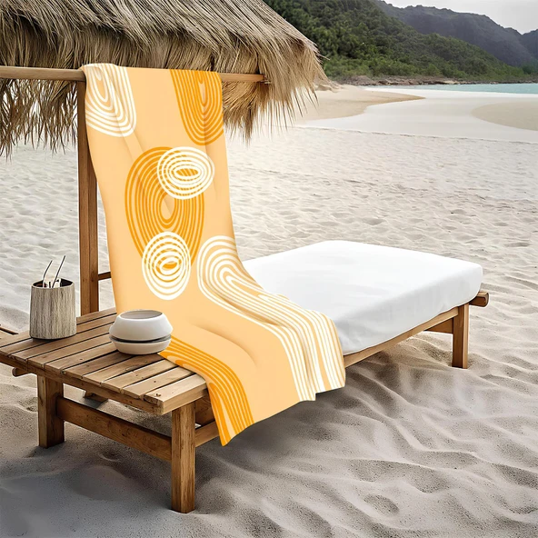 Modern Desenli Plaj Deniz Havlusu Peştemal 80x160 CM Aqua75 RENKLİ 80 X 160