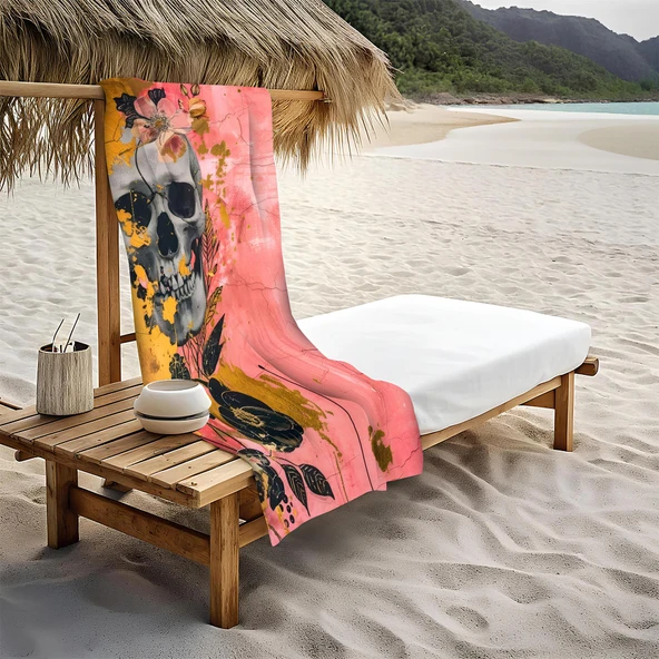 Dekoratif Modern Desenli Plaj Deniz Havlusu Peştamal 80x160 CM FI009 RENKLİ 80 X 160