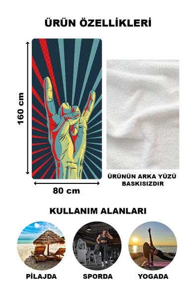 Dekoratif Modern Retro Desenli Plaj Deniz Havlusu Peştamal 80x160 CM RTR09 RENKLİ 80 X 160 - 2