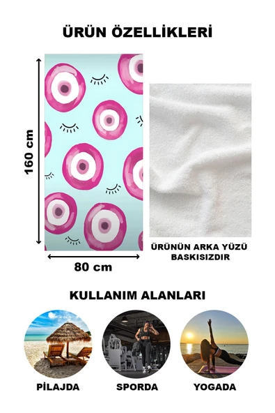 Dekoratif Modern Desenli Plaj Deniz Havlusu Peştamal 80x160 CM LION18 RENKLİ 80 X 160 - 2