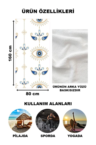 Dekoratif Modern Desenli Plaj Deniz Havlusu Peştamal 80x160 CM LION14 RENKLİ 80 X 160 - 2