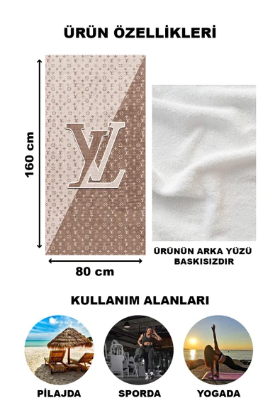 Dekoratif Modern Desenli Plaj Deniz Havlusu Peştamal 80x160 CM LUX52 RENKLİ 80 X 160 - 2