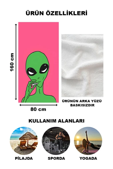 Dekoratif Modern Desenli Plaj Deniz Havlusu Peştamal 80x160 CM TRL05 RENKLİ 80 X 160 - 2