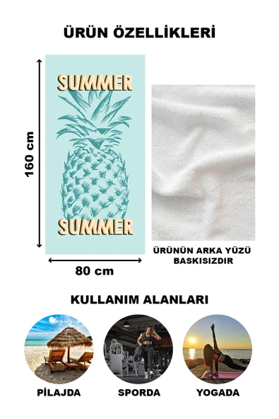 Dekoratif Modern Desenli Plaj Deniz Havlusu Peştamal 80x160 CM NRM17 RENKLİ 80 X 160 - 2