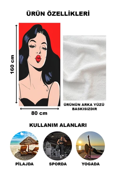 Dekoratif Modern Desenli Plaj Deniz Havlusu Peştamal 80x160 CM TRL01 RENKLİ 80 X 160 - 2