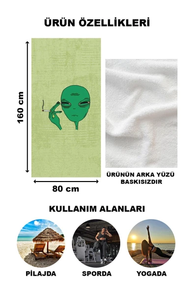 Dekoratif Modern Desenli Plaj Deniz Havlusu Peştamal 80x160 CM TRL03 RENKLİ 80 X 160 - 2
