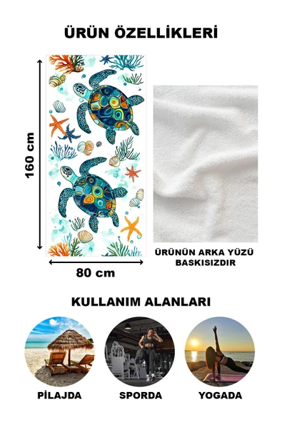 Modern Desenli Plaj Deniz Havlusu Peştemal 80x160 CM OPT23 RENKLİ 80 X 160 - 2