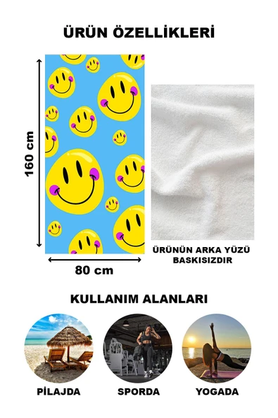 Modern Desenli Plaj Deniz Havlusu Peştemal 80x160 CM Aqua66 RENKLİ 80 X 160 - 2