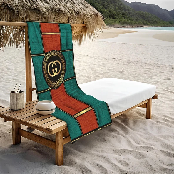 Dekoratif Modern Desenli Plaj Deniz Havlusu Peştamal 80x160 CM LUX37 RENKLİ 80 X 160