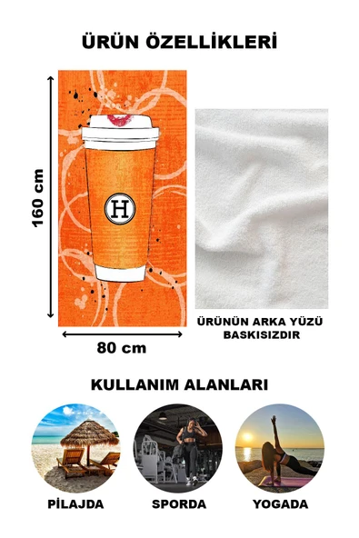 Dekoratif Modern Desenli Plaj Deniz Havlusu Peştamal 80x160 CM LUX19 RENKLİ 80 X 160 - 2