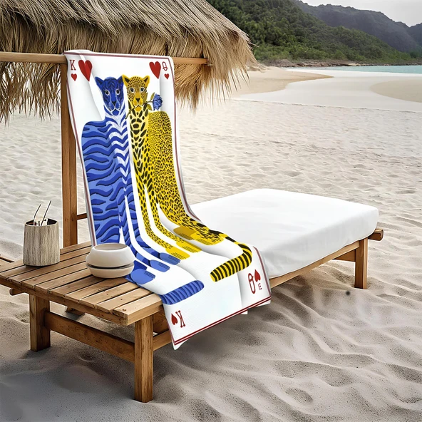 Dekoratif Modern Desenli Plaj Deniz Havlusu Peştamal 80x160 CM FI015 RENKLİ 80 X 160