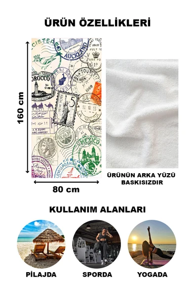 Dekoratif Modern Desenli Plaj Deniz Havlusu Peştamal 80x160 CM LION13 RENKLİ 80 X 160 - 2